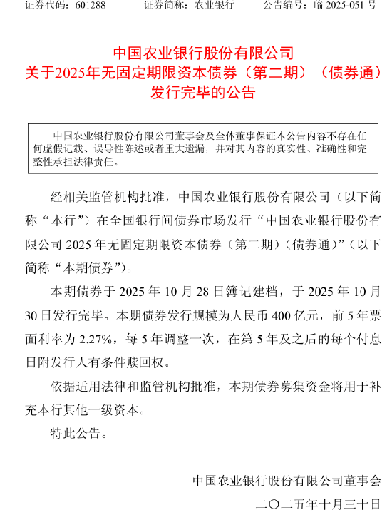 工商银行：已行使赎回权 全额赎回合计900亿元二级资本债券