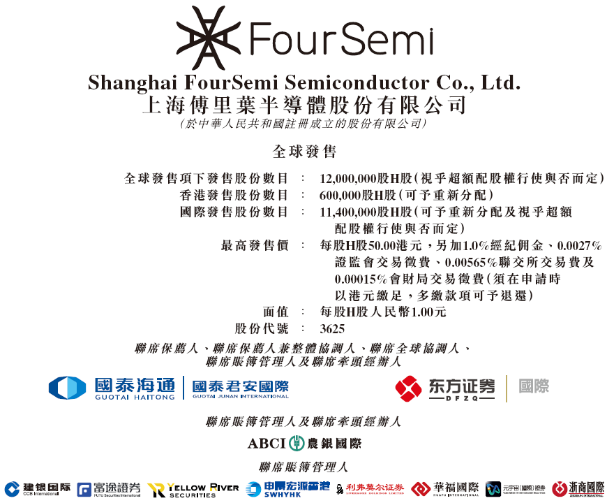 傅里叶(03625.HK)今日起招股